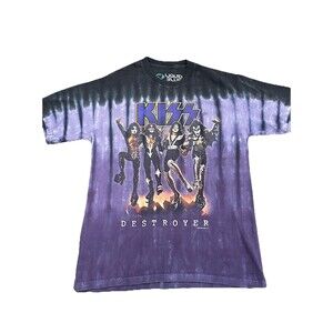 Liquid Blue Kiss Destroyer T Shirt Mens Small Short Sleeve 2005 Tye Dye